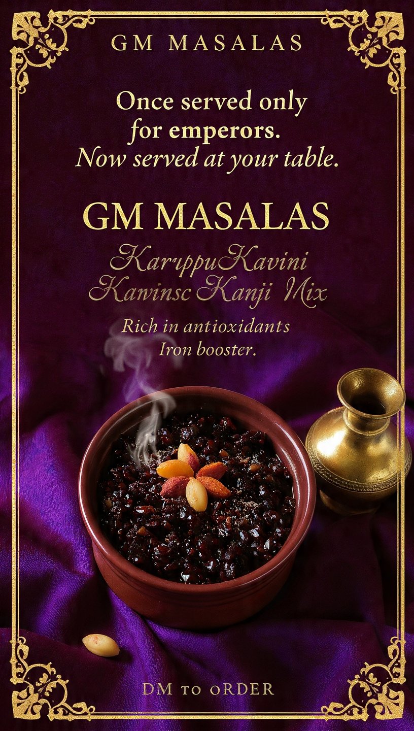 Black Rice kanji Mix. Karuppu kavini Kanji kanji